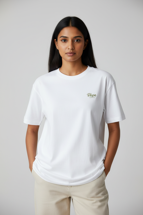 Indian Female Model - White Hope Tee