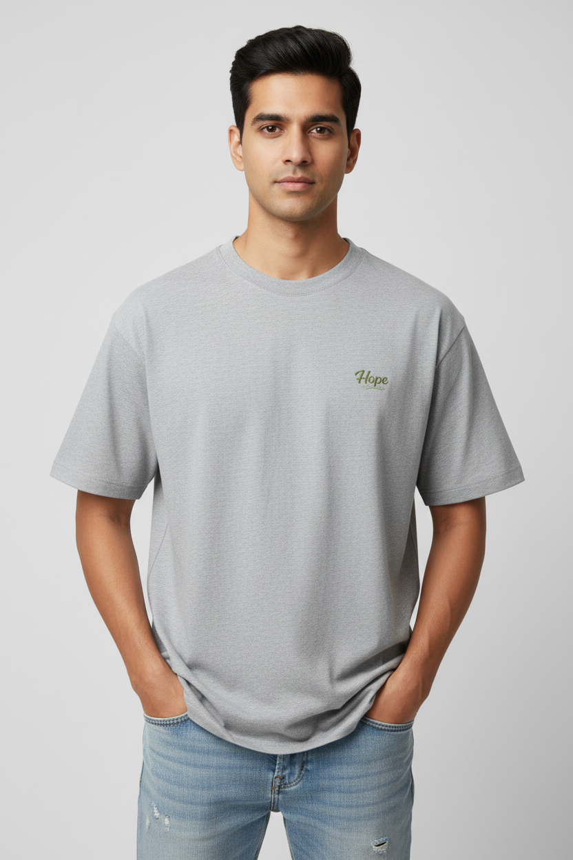 Indian Male Model - Grey Melange Hope Tee