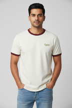 Indian Male Model - Maroon Off White Courage Ringer