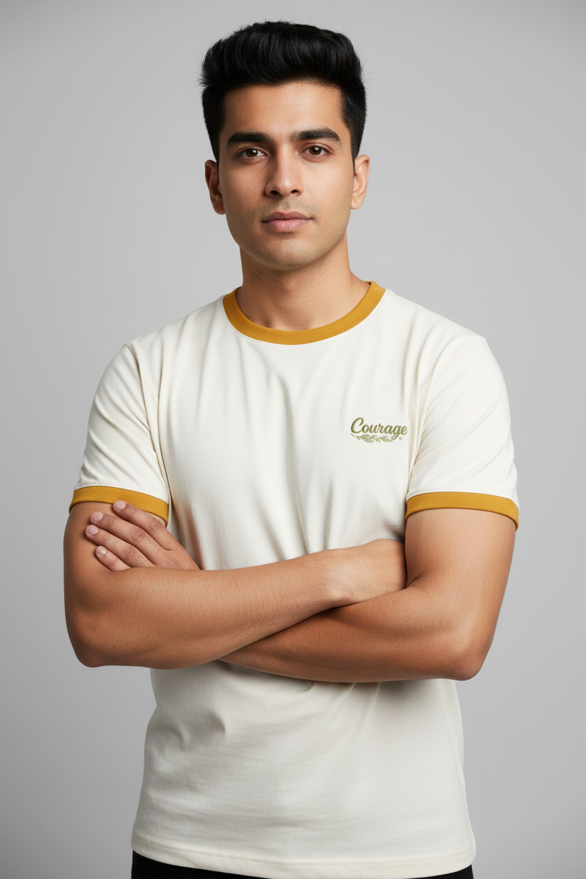 Indian Male Model - Mustard Yellow Courage Ringer