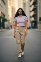Lavender - Baby Tee - White Graphic