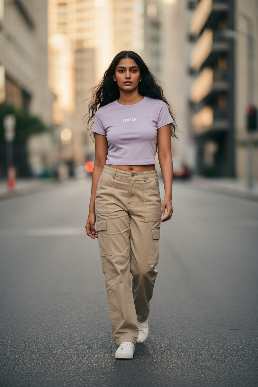 Lavender - Baby Tee - White Graphic
