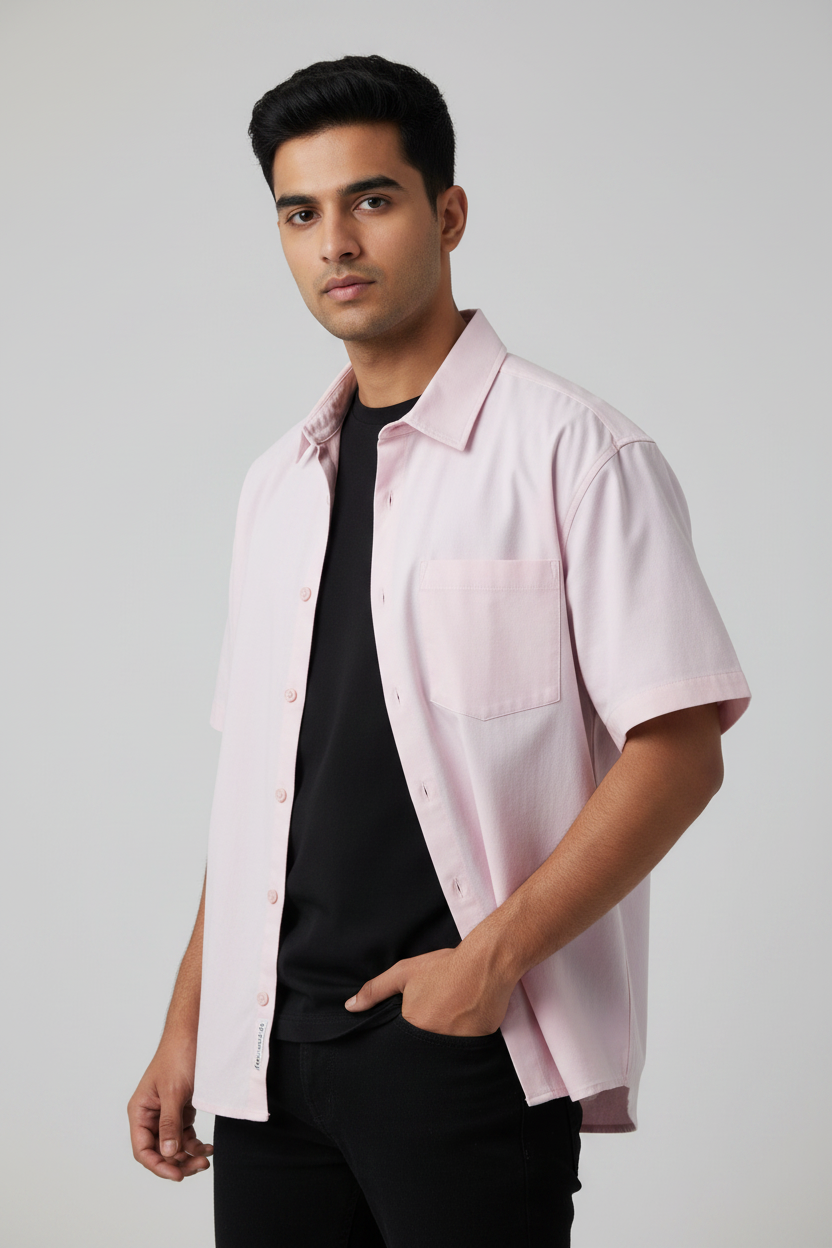 Light Baby Pink Shirt - Male Model