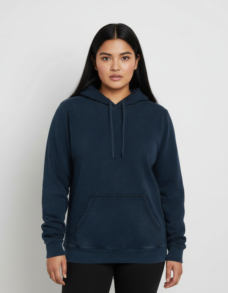 Model 1 - Age 23, round face, full cheeks, long straight hair