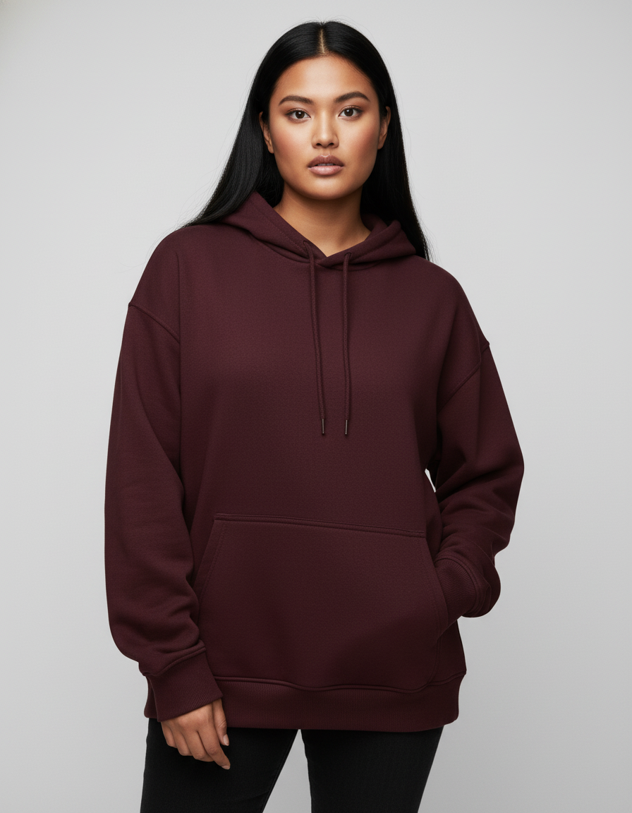 Model 1 - Age 24, round face, full cheeks, long straight hair