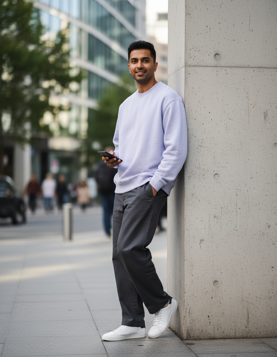 Oversized Peace Sweatshirt Lifestyle Photography