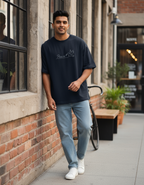 Oversized Peace Terry T-Shirt Lifestyle Photography
