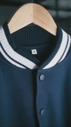 Cotton Varsity Jacket for Men & Women – 300 GSM, Relaxed Fit