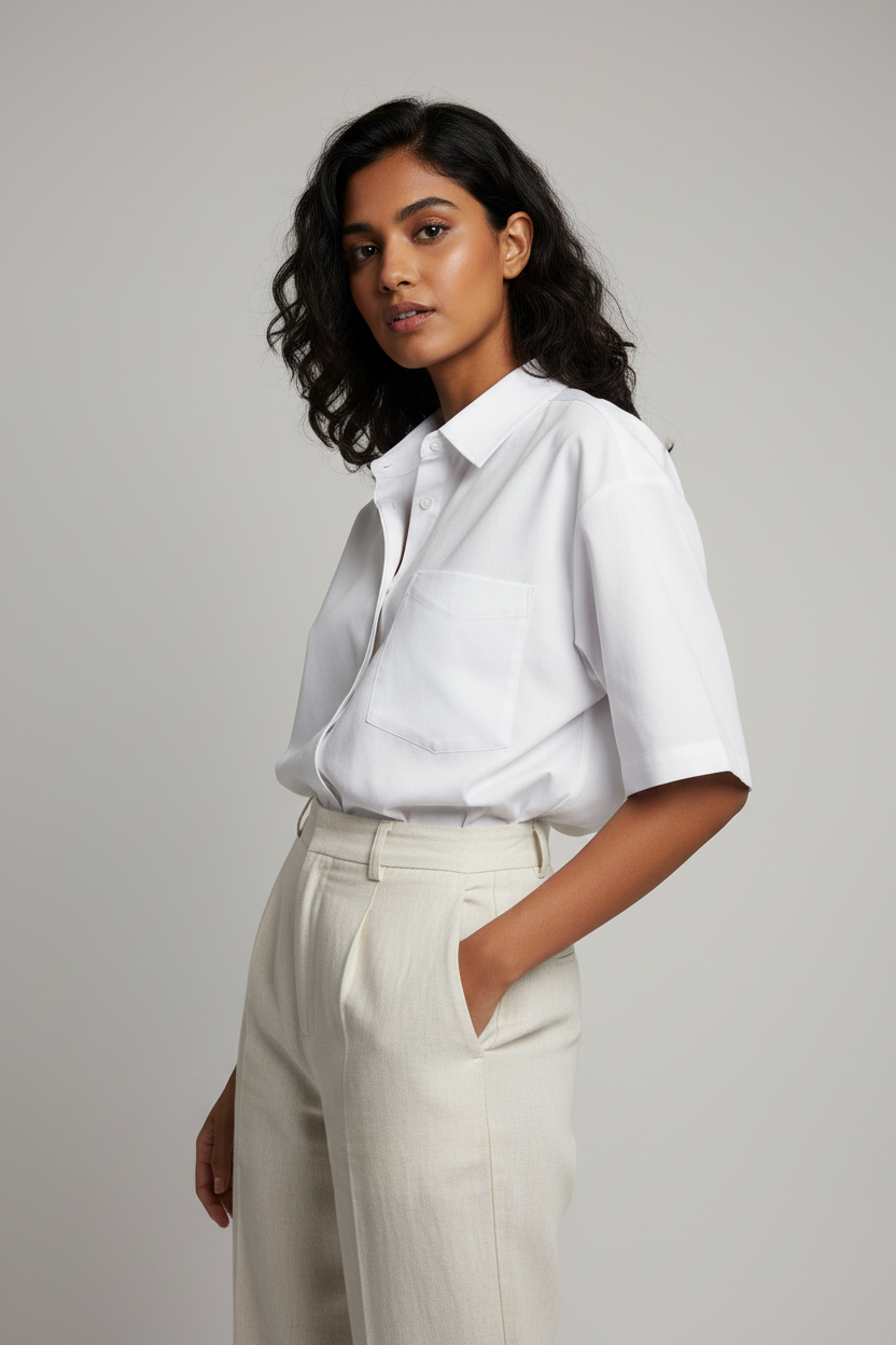 White Shirt - Female Model